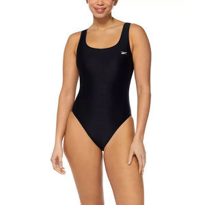 Reebok Women's High-Neck Athletic One-Piece Swimsuit - Black M Medium